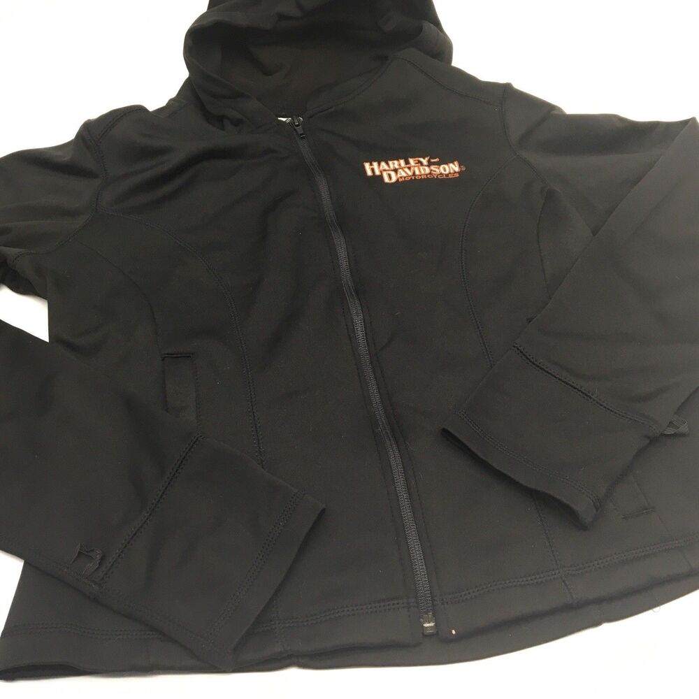 Harley Davidson Women's Hooded Jacket That Can Attach to Leather Jacket Size L - Picture 4 of 11